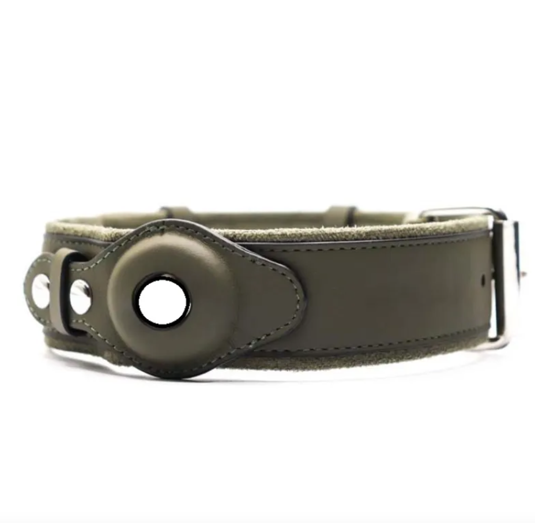 Coleira de Couro com Localizador GPS