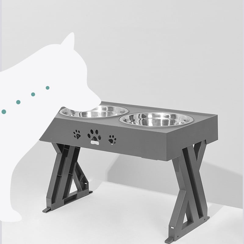 Taça Ajustável em Aço Inoxidável para Cães